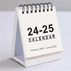 SKYSONIC 2024-2025 Mini Calendar Mini Desktop Decoration Book INS Protable Memo Note Diary Table Calendar School Stationery