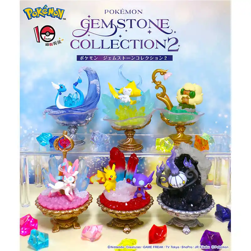 New Re-Ment Pokemon Figures Frame Collection Alolan Ninetales Ceruledge Serperior Pikachu Suicune Sylveon Pvc Model Toys Gifts