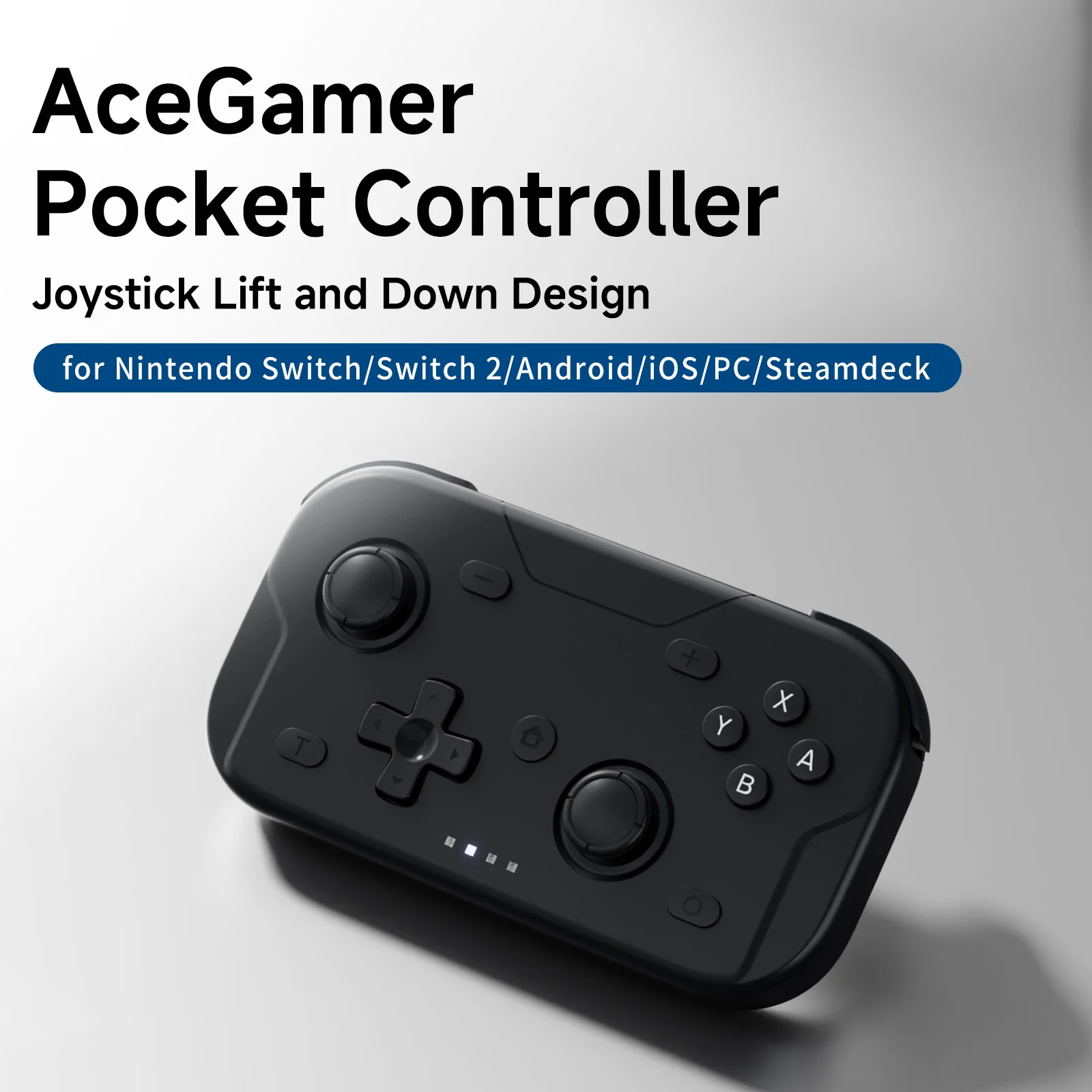 AceGamer Wireless Pocket Controller for Switch/Switch2/Android/iOS/PC/Steamdeck Bluetooth Gamepad with 6-axis Gyroscope Joystick