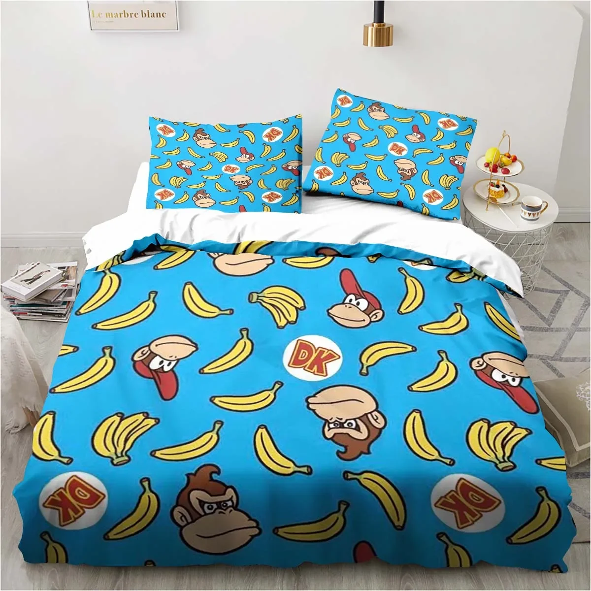 

Monkey Cartoon Donkey Kong Fashion Cartoon Duvet Cover Set Three-piece Bed Set King Size Double Bed Double Single Bed Sheet Set