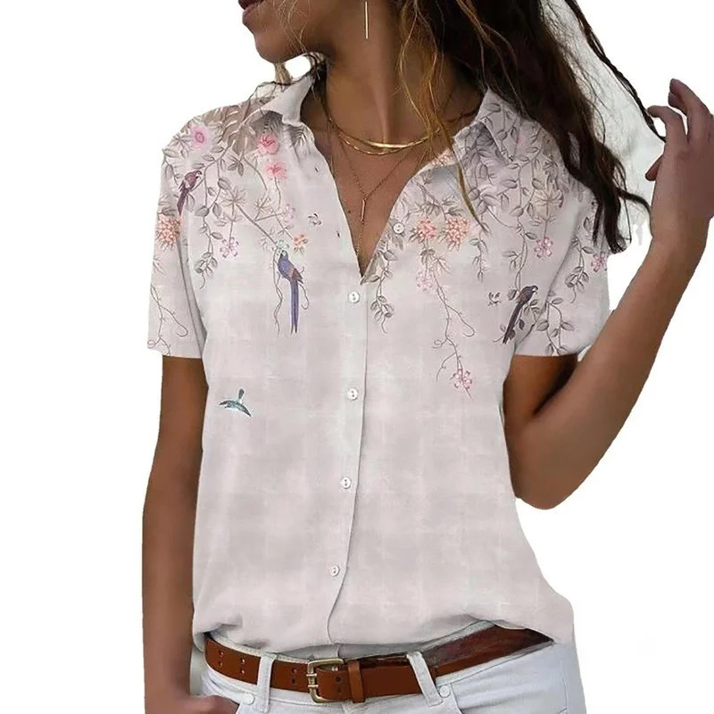 Faionable Women's Blouse Casual irt Thin Blend Camere Other Material 00% Ladies Top Spring Season New Arrival