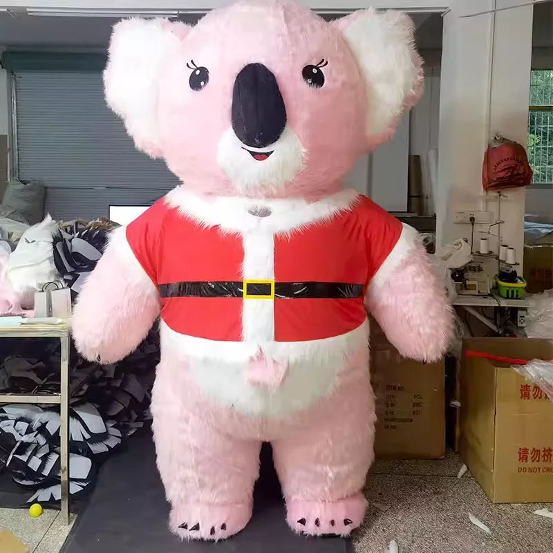 Giant Plush Inflatable Koala Mascot Costume Polar Bear Panda in Christmas Dress Halloween Adults Animal Fursuit No Battery
