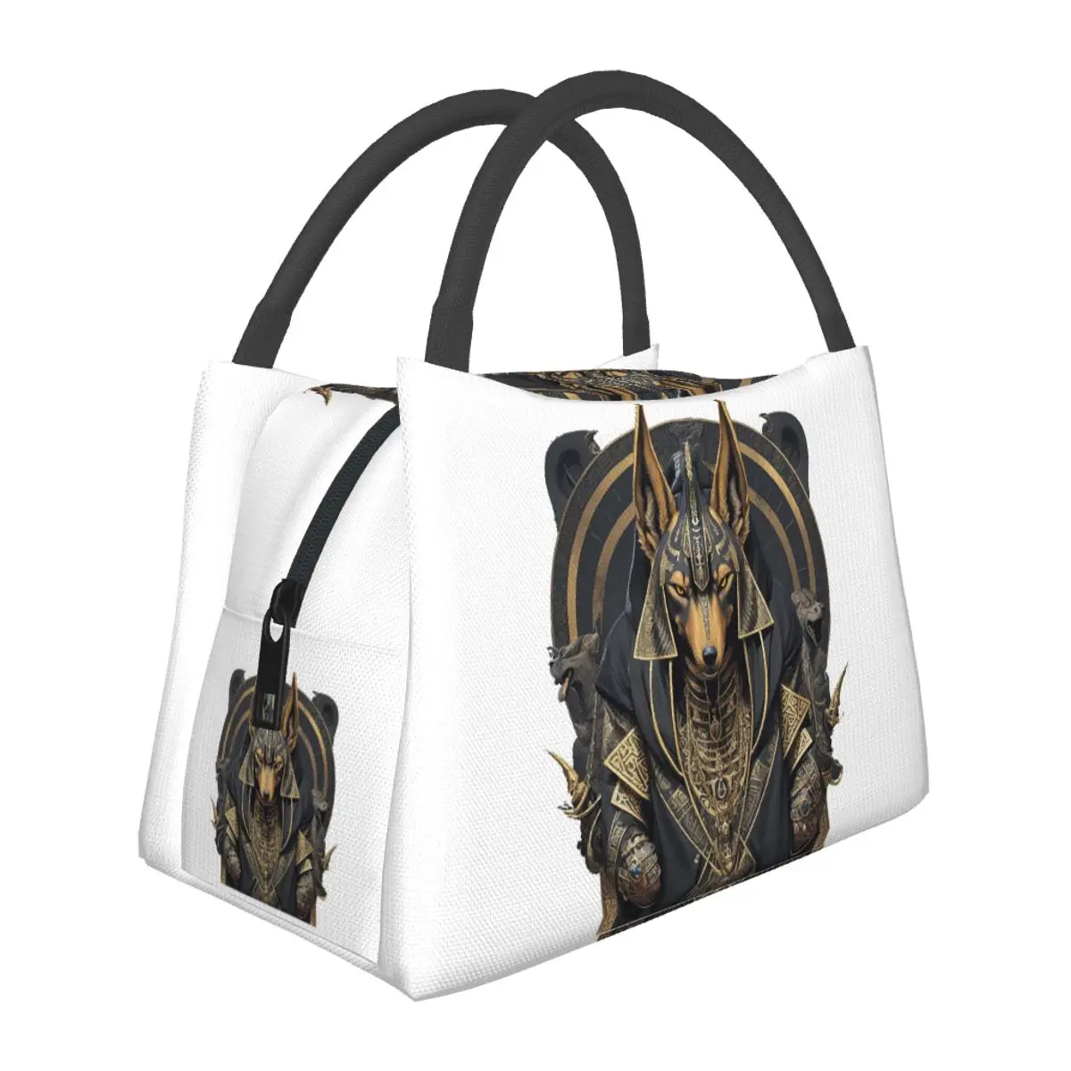 Egyptian God Anubis Art Lunch Bags Insulated Bento Box Portable Lunch Tote Picnic Bags Thermal Bag for Woman Student Office