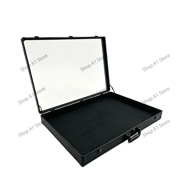 Silver Aluminum Acrylic Transparent Top Display Stand Portable Supplier Trade Display Case for TCG Cards with Lock Function
