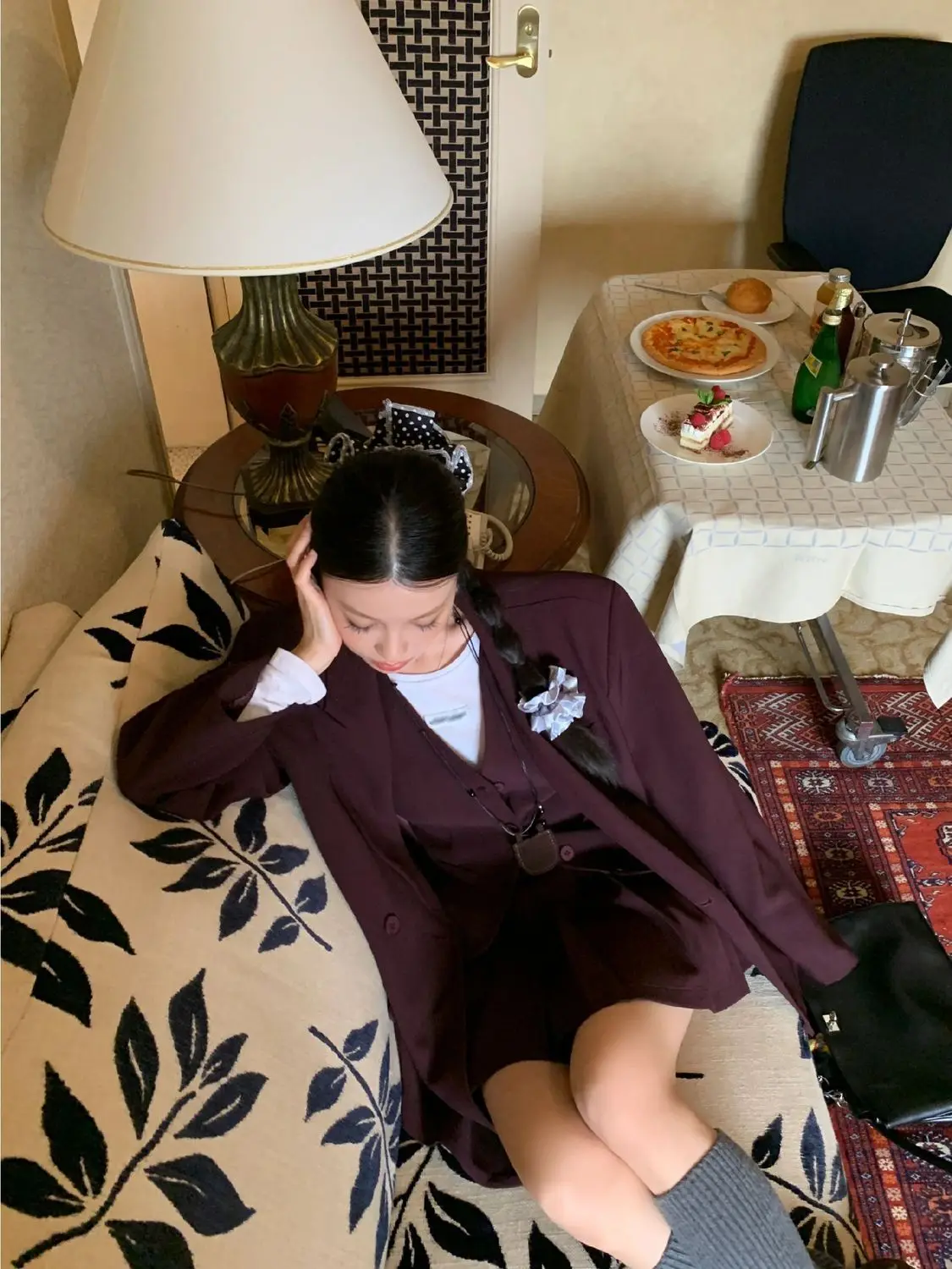 2025 New Autumn High-end Style Advanced Casual Blazer Suit Skirt  A-line Skirt+ Vest+ Pleated Skirt Three-piece Set for Women