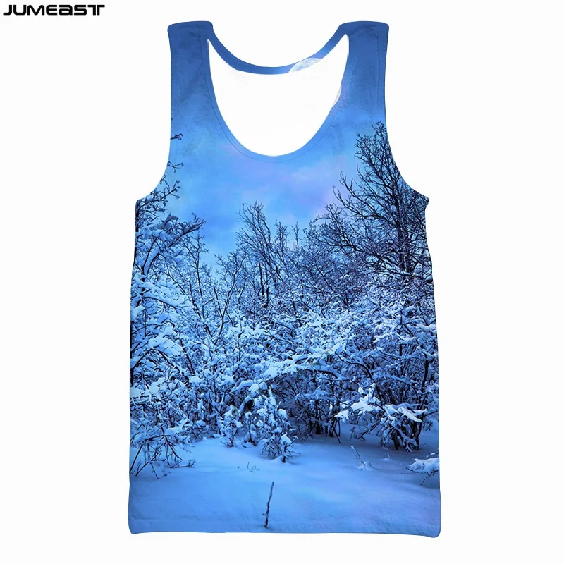 Jumeast Men Women 3D Vest Oversized Male Female Streetwear Famous Building Scenery Short Sleeve Sport Pullover Tank Tops Tees