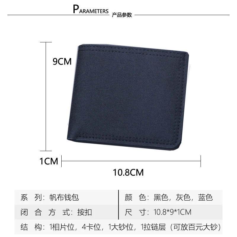 South Park Men Short Wallet Funny Cartoon Canvas Coin Purse Foldable Billfolds Multiple Card Slots ID Card Holder Buckle Wallets view 5