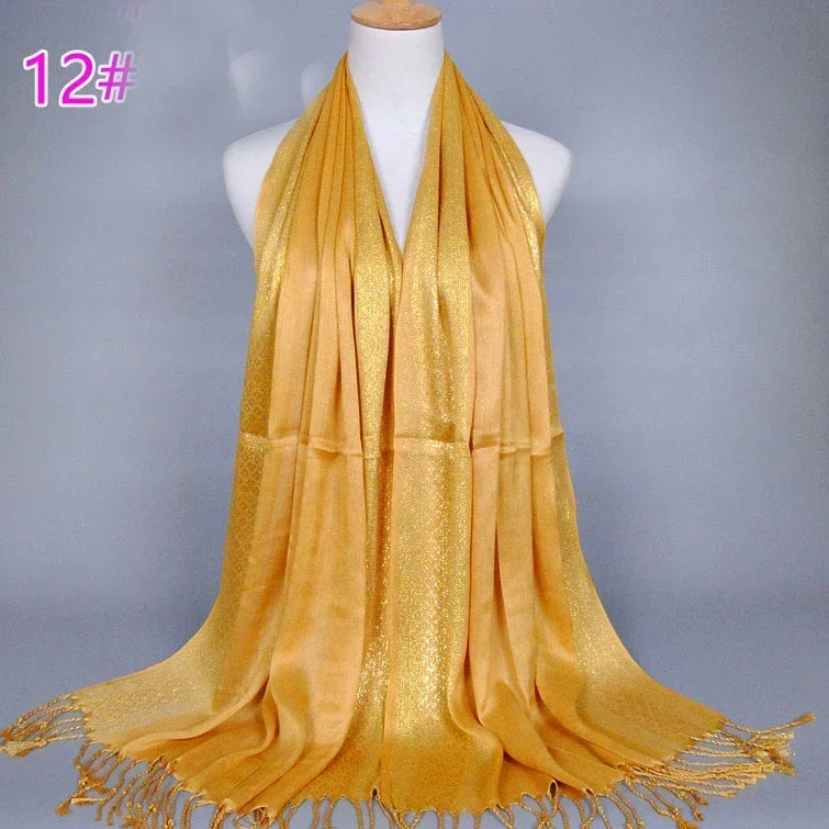 170*60cm nuova sciarpa nappa donna Hijab musulmano turbante scialle con frange avvolgere stole islamiche bandane Pashmina Bufanda Foulard sciarpe