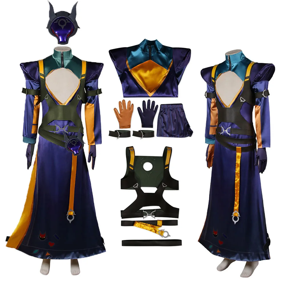 

Game LoL YONE Cosplay Robe Pants Gloves Mask Fantasia Costume Adult Man Male Roleplay Outfits Halloween Carnival Disguise Suit