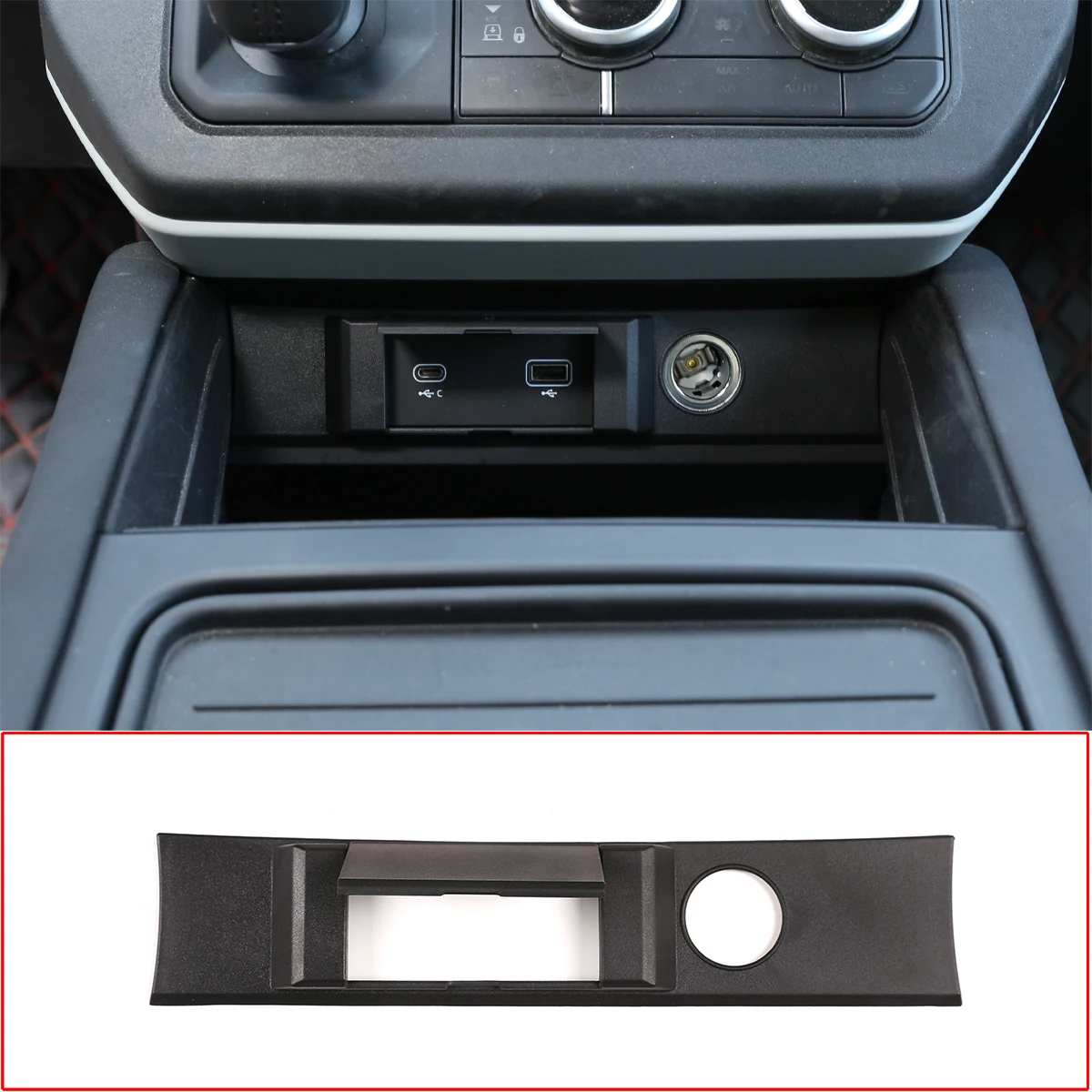 

For Land Rover Defender 90 110 2020-2022 Car Styling Central Control USB Charging Port Protection Cover ABS Car Accessories