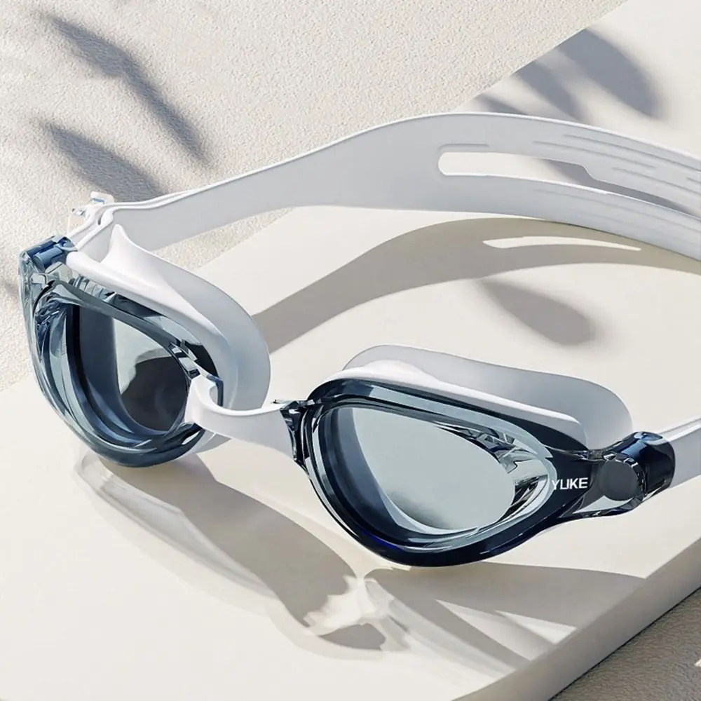 Silicone Swimming Goggles High-definition Adjustable Swim Eyewear Glasses Anti-fog Waterproof Flat Transparent Goggles Children