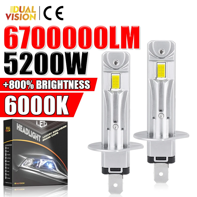 

Turbo H1 LED Lights 5200W 6700000LM Power 1:1 Mini Diodes Canbus 8054 CSP Upgraded Car Headlight 6000K Lighting DC 12V Plug&Play