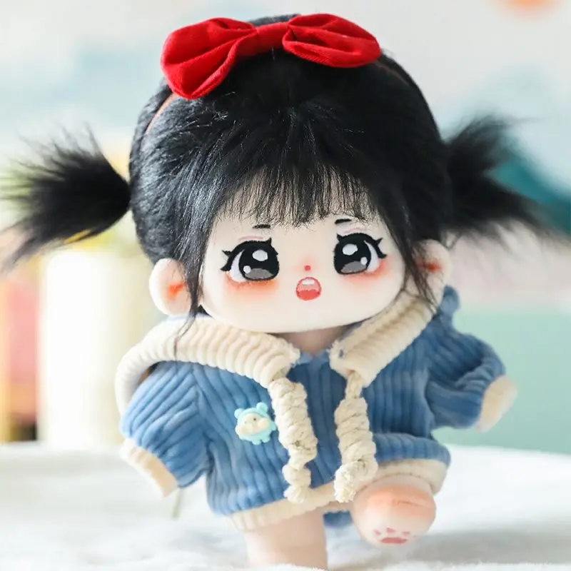 Doll Clothes for 20cm Idol Doll Outfit Accessories Colorful Stripe Hoodie Overalls Suit for Super Star Dolls Toy Collection Gift