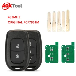 AOKTOOL for Renault Remote for Renault Key 2/3 Buttons 434MHZ With 4A PCF7961M remote For Renault Sandero Dacia Logan key