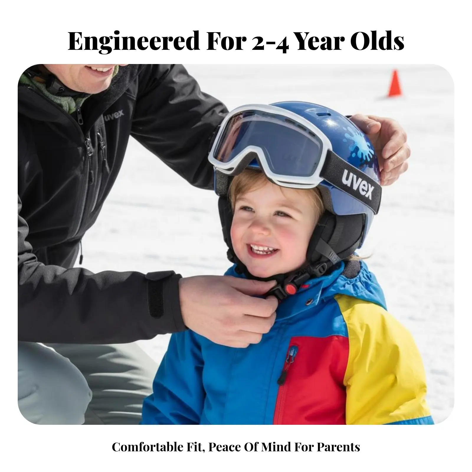 

Children's Ski Helmet, Anti-Fog Winter Goggles, Single-Piece Design, Adjustable, Sloth