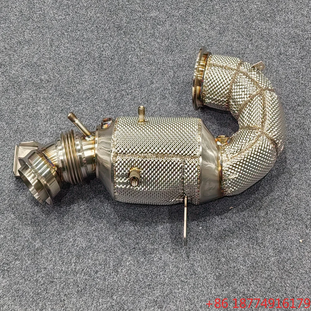 

High Flow Catted Downpipe OBM Factory for GT43/GT50/GT53/E53 3.0T 2019- with Heat Shield Street Exhaust Pipes