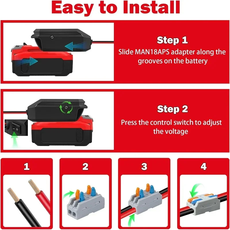 

Regulator Cigarette Lighter Adapter 20V to 12V Step Down Buck Converter for Craftsman 20V Battery Voltage Reducer Transformer