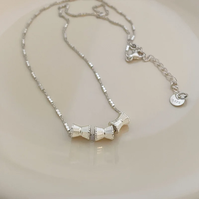 PANJBJ 925 Sterling Silber Unregelmäßige Shell Halskette für Frauen Minimalismus Mode Design Trend Süße Schmuck Geschenk Dropshipping – Detail 34