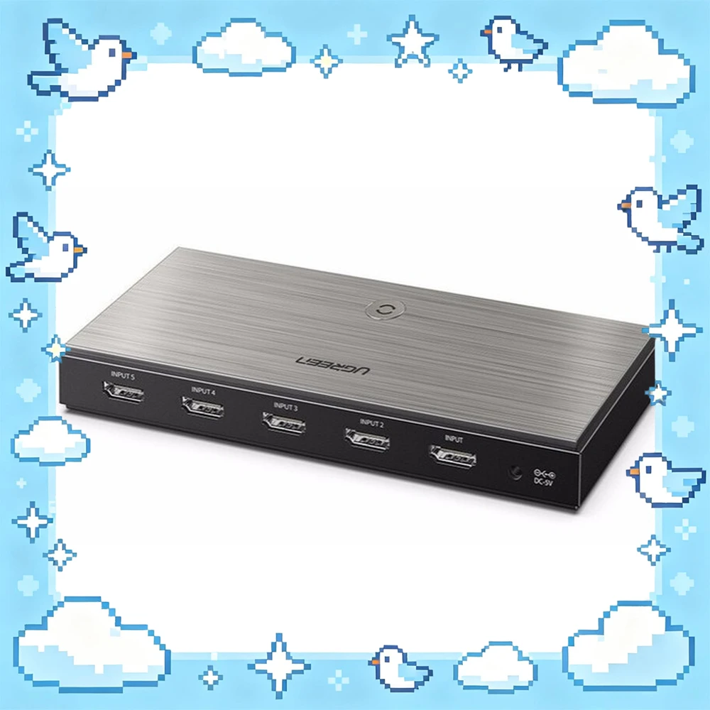 UGREEN 50710 HDMI 2.0 Switch CM189 5 Inputs 1 Output with Push Button