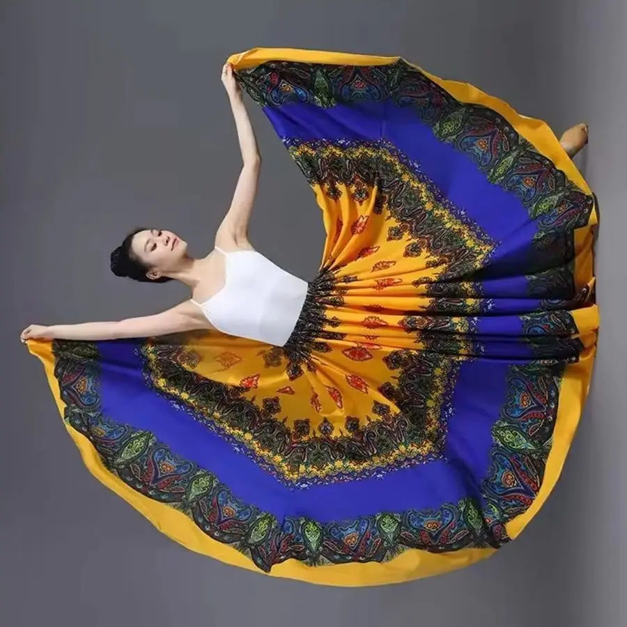 

Summer New2026 Fashion Elastic High Waist Temperament Big Swing Skirt Women Loose Casual All-match Dancing Skirt Ladies Clothing