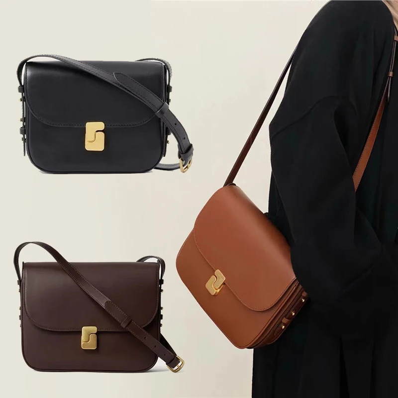 

Women's Aesthetic Messenger Square Vintage French Trendy Leather Tofu High Quality Shoulder Crossbody Small Square Bags Replica