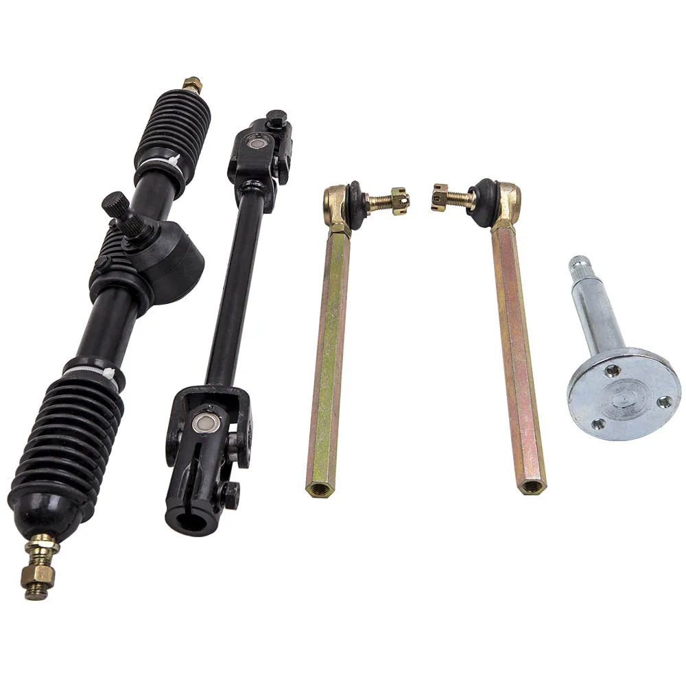 

Steering Wheel W/ Tie Rod Rack Adjustable Shaft Part Assembly For Go Kart 110cc