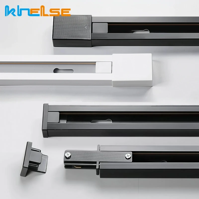 0.5m Aluminum LED Track Lamp Rail White/Black 2 Wire Electried Rail Connector For Store Shop Ceiling Spot Track Lighting Fitting