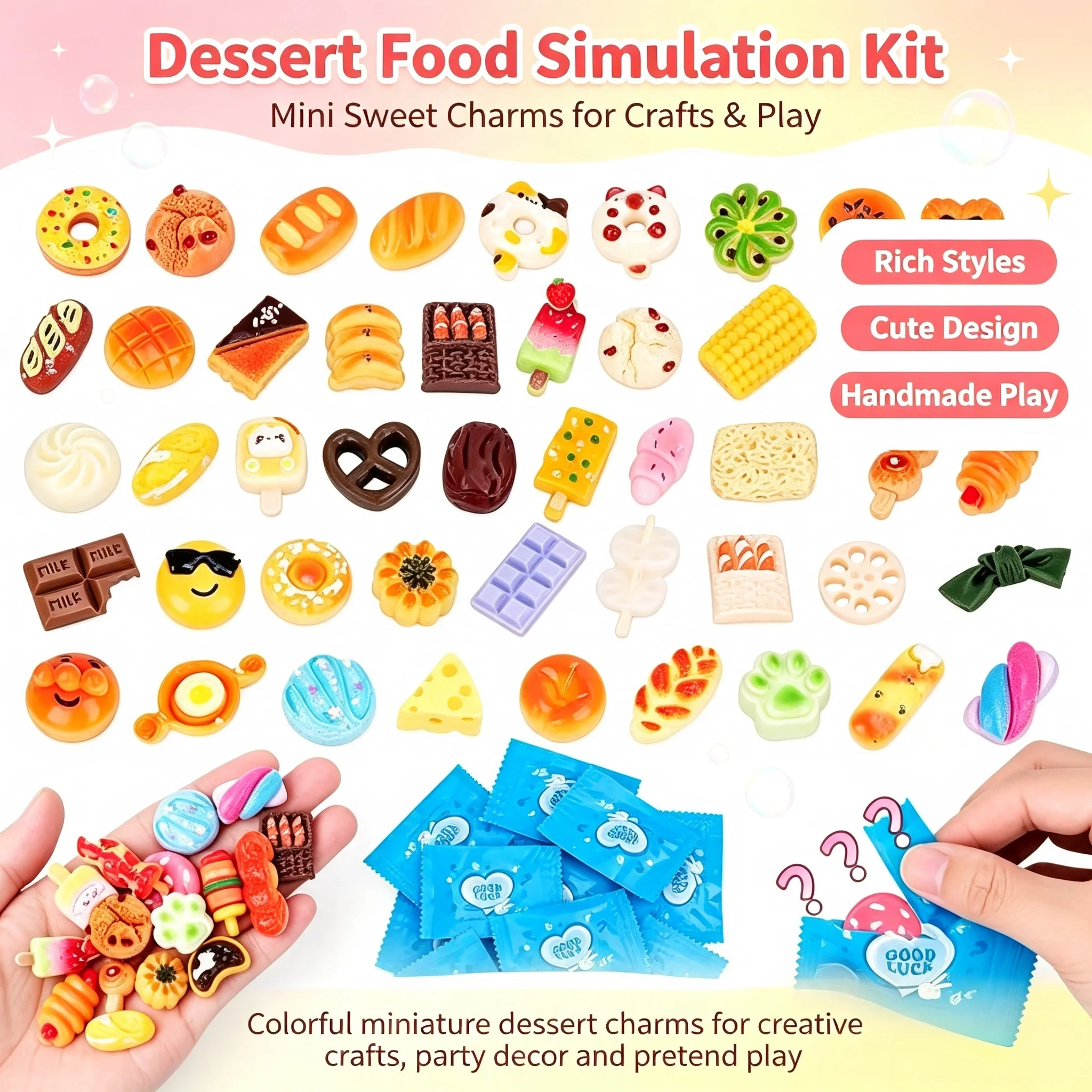 Mini Food Resin Model Blind Bag Mysterious Dessert DIY Decorations Independently Packaged Stress Relief Cute Fidget Toy Gift ﻿