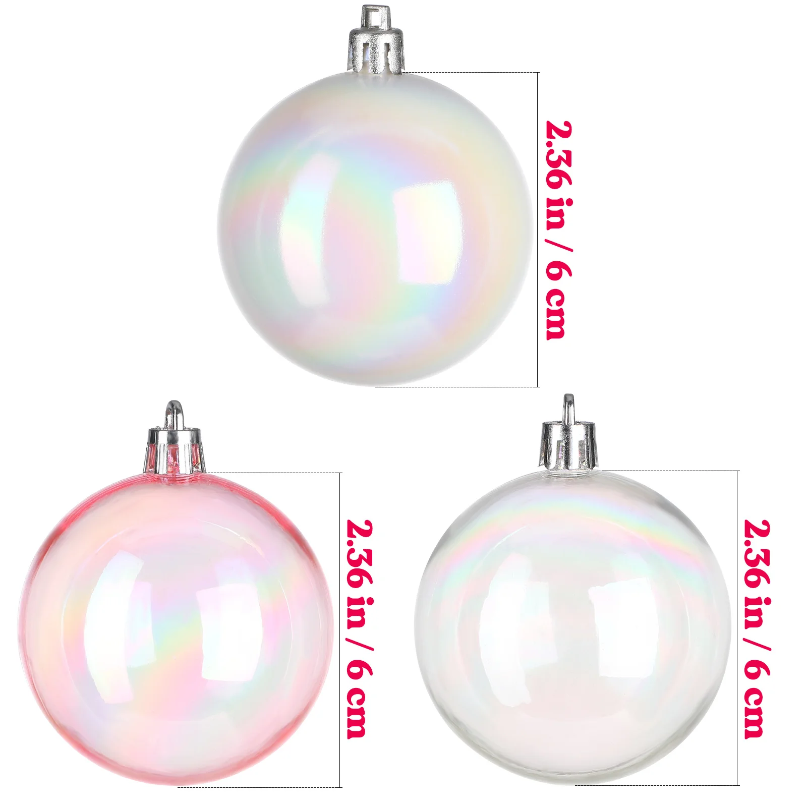 12pcs Colorful Ball Ornaments Plastic Decorative Balls Festive Hanging Tree Decor For Christmas Party Home Decoration Pendant