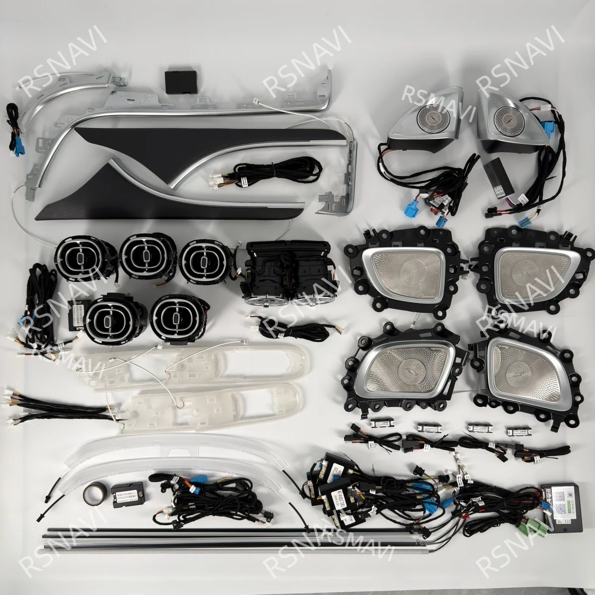 Active 64 Color Ambient Lighting Kit with Light Guides and Wiring for Mercedes-Benz C-Class W206 2022-2026 Interior Trim Upgrade