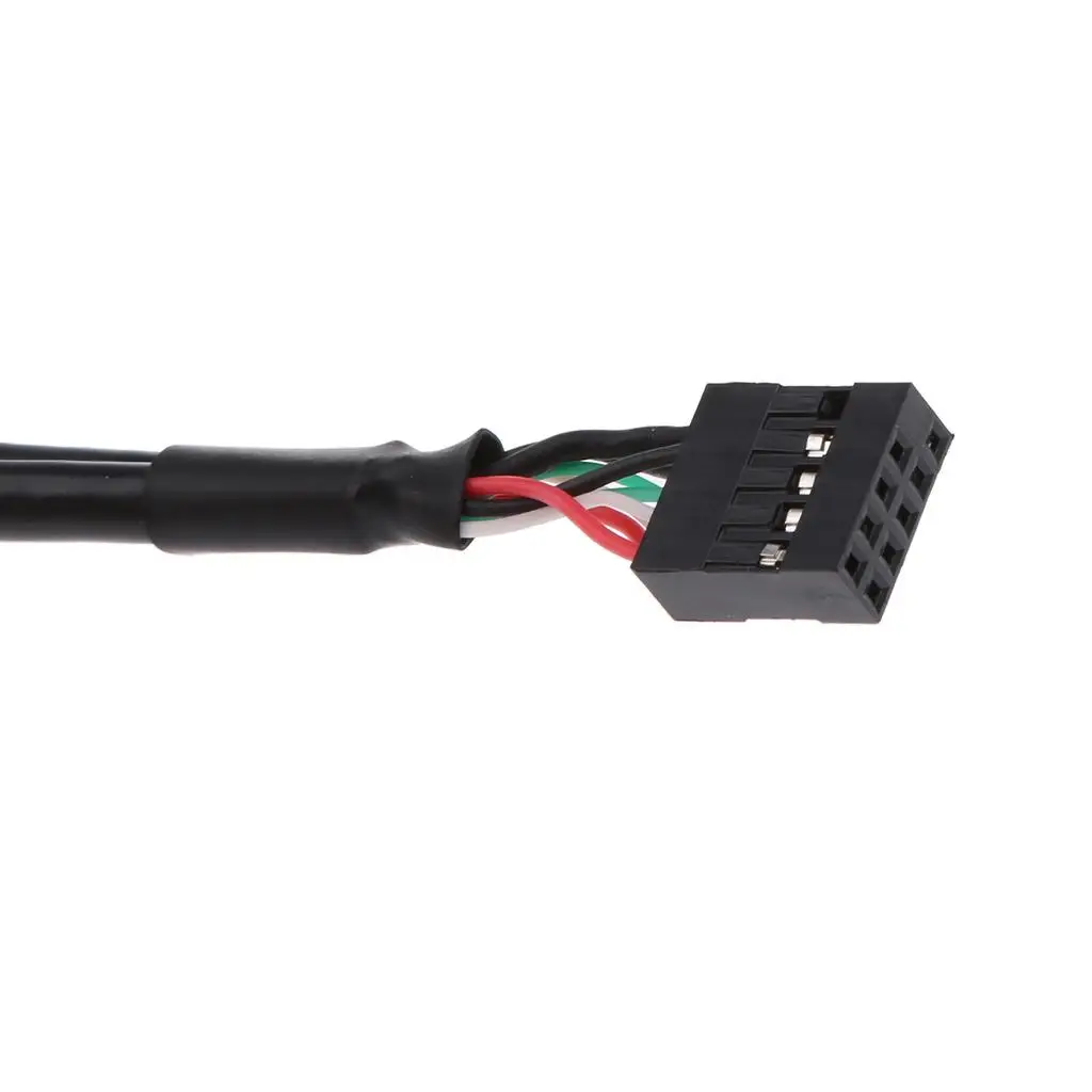 USB 2.0 9ピン to9ピン オス - メス USB 延長ケーブル ブラック-50cm