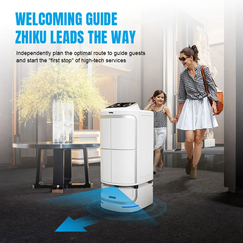 Smart Delivery Hotel Hospitality Autonomous Elevator Robot With Dual Cabin for Multi Floor Restaurant and Guestroom Service
