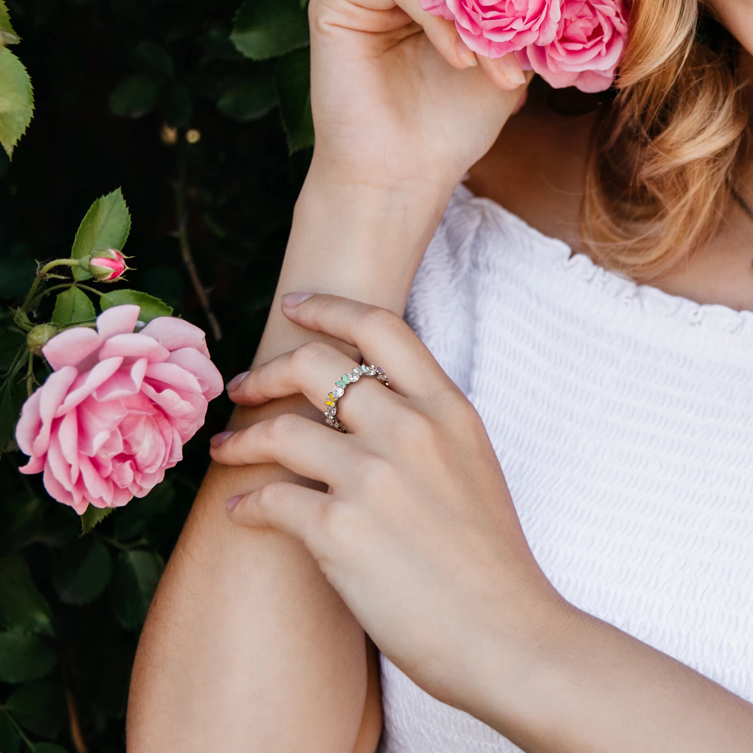 

Юбилейное кольцо STILLHOUSE, голубые глаза дьявола, сердце, цветной циркон, кольцо из стерлингового серебра 925 пробы, подарок на день рождения для женщин