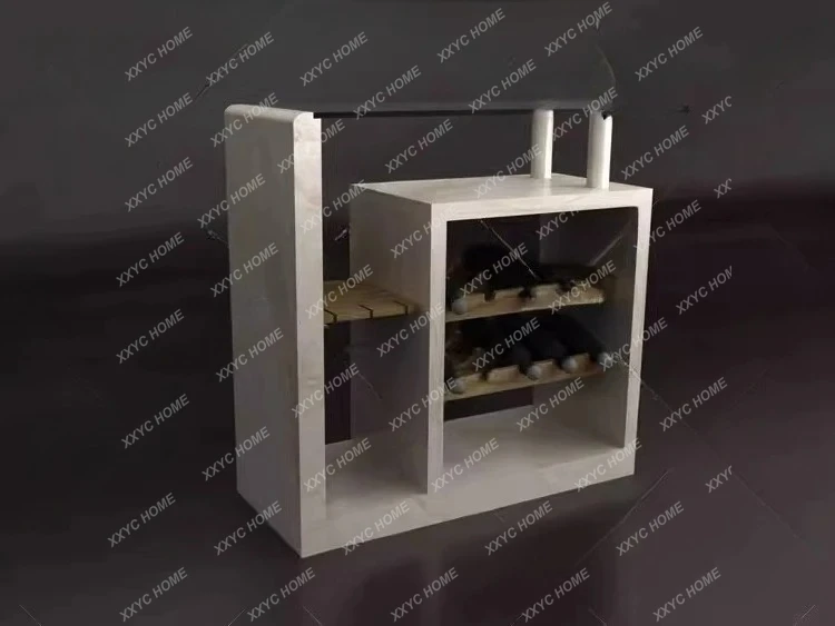 

Natural travertine wine cabinet rack simple modern environmental protection living room carved villa furniture can be customized