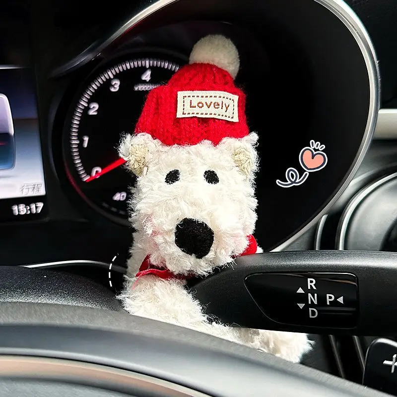 

Cute Cartoon West Highland White Terrier Little Dog Car Gear Lever Wiper Decoration Car Interior Ornament for Women Accessories
