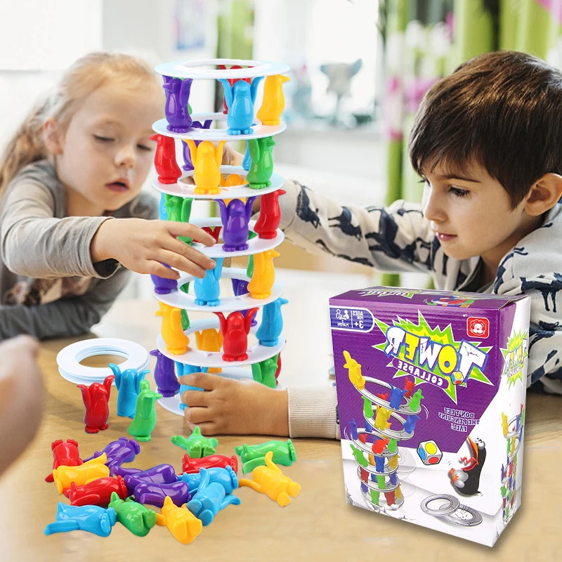 

1Set Kids Penguin Tower Collapse Balance Game Toy Party Family Funny Board Game Toys Crazy Penguin Crash Tower Toy Kid Gift