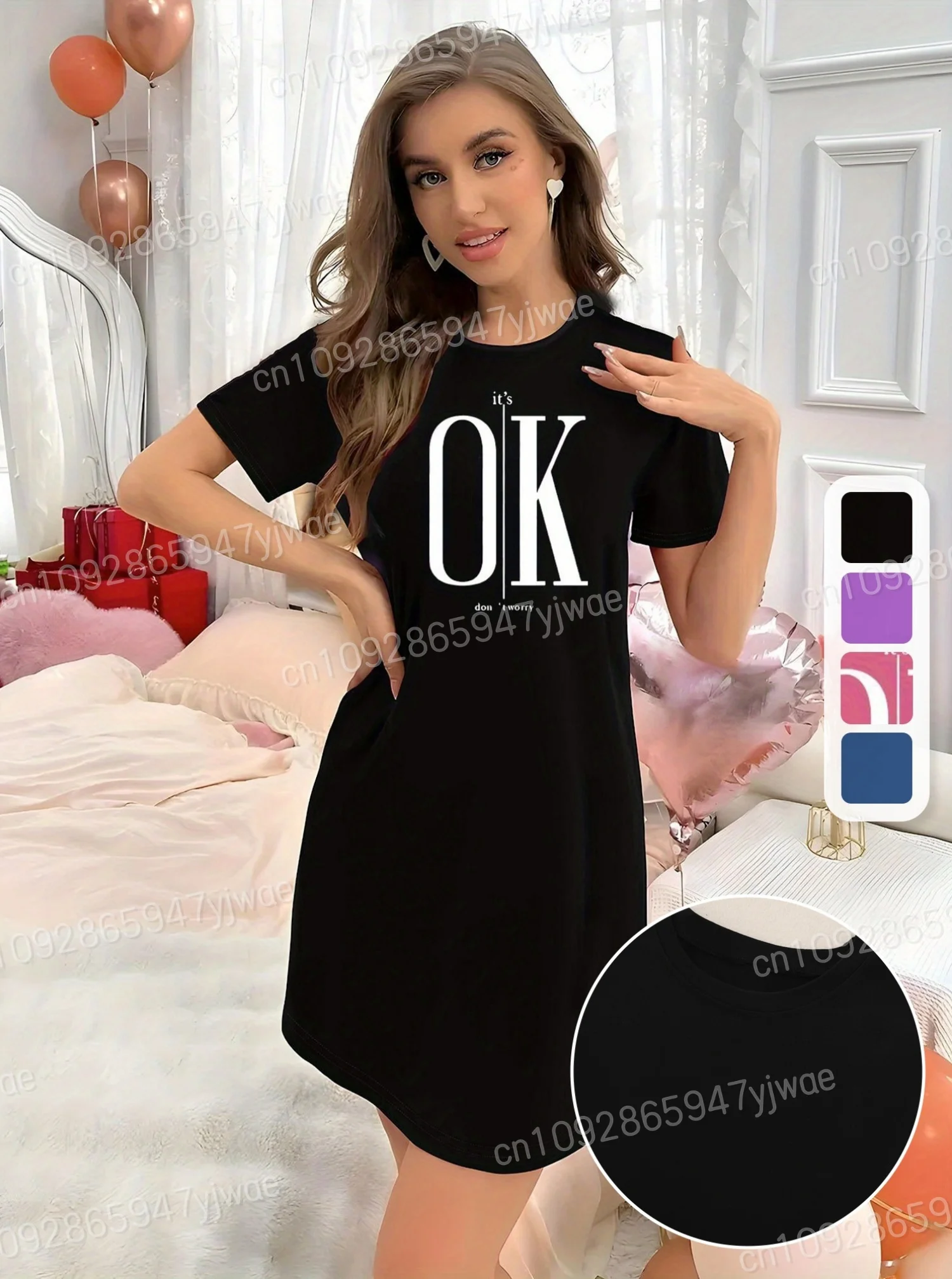2025 ฤดูร้อนใหม่ผู้หญิงเสื้อยืดหลวมสบายๆมันโอเคพิมพ์O-คอLadyเสื้อแขนสั้นผู้หญิงเสื้อผ้า