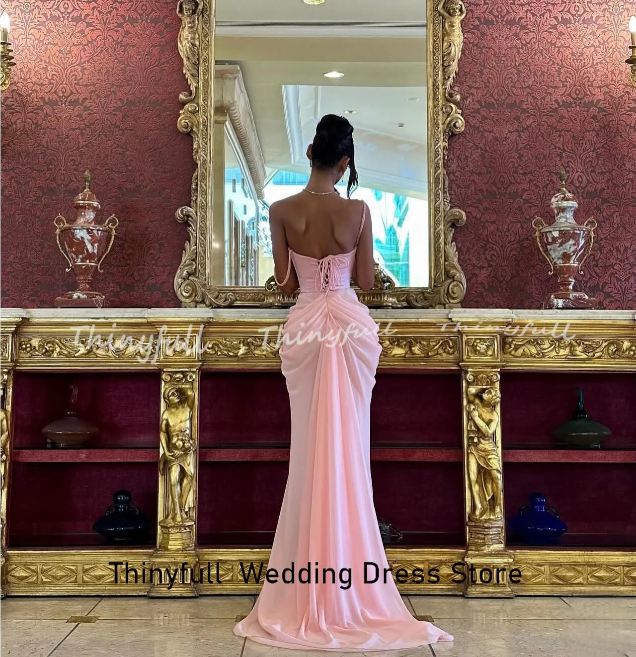Thinyfull Mermaid Chiffon Prom Dresses Sweetheart Sleeveless Evening Dress 2026 Formal Occasion Gown Robe De Soirée Customized image 4