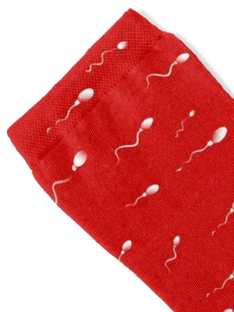 Red and White Sperm Pattern Socks halloween kids hiking designer Socks Girl Men's