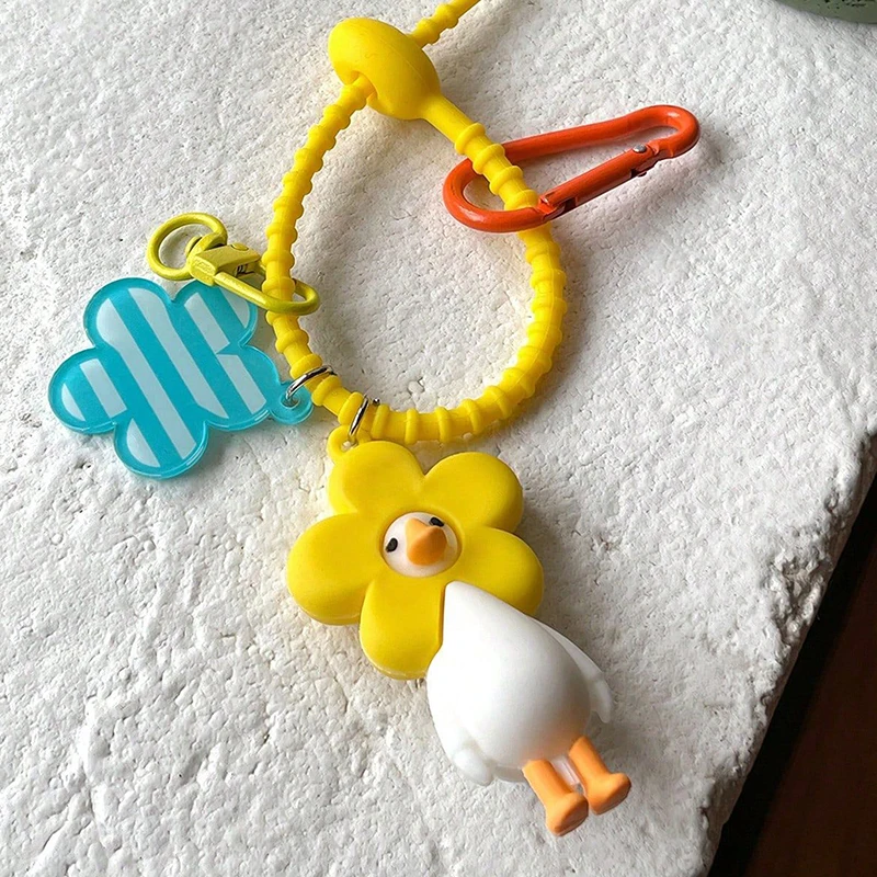 لطيف الكرتون بطة صفراء المفاتيح المألوف طالب قلادة رائعة شخصية هدية صغيرة التبعي