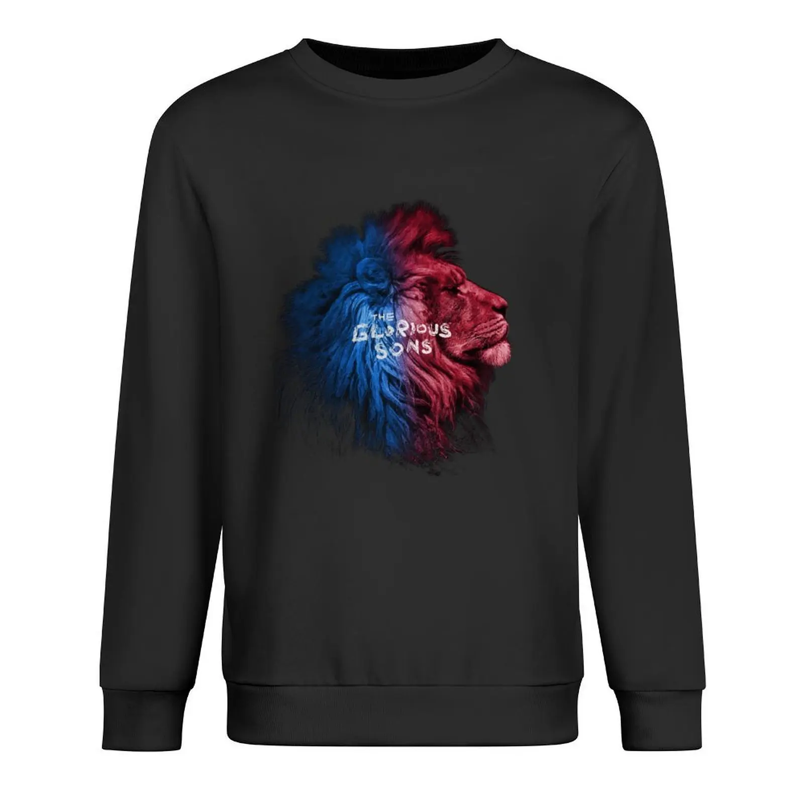 

BLUE AND RED LION Pullover mens clothing korean clothes men wear winter clothes sweatshirt men