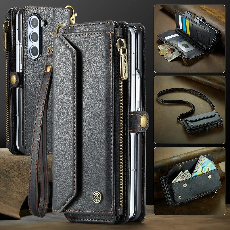 

Fashion Multifunctional Wallet Flip Case Phone Cover For Samsung Galaxy Z Fold5/Z Fold4/Z Fold3 Mobile Phone Phone Bag