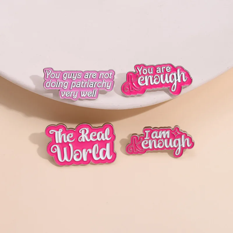 Pink Girly Brooch You Are Enough Real World Girl Night Burn Book Wednesday Wear Pink Creative Metal Badge Punk Lapel Pin Jewelry