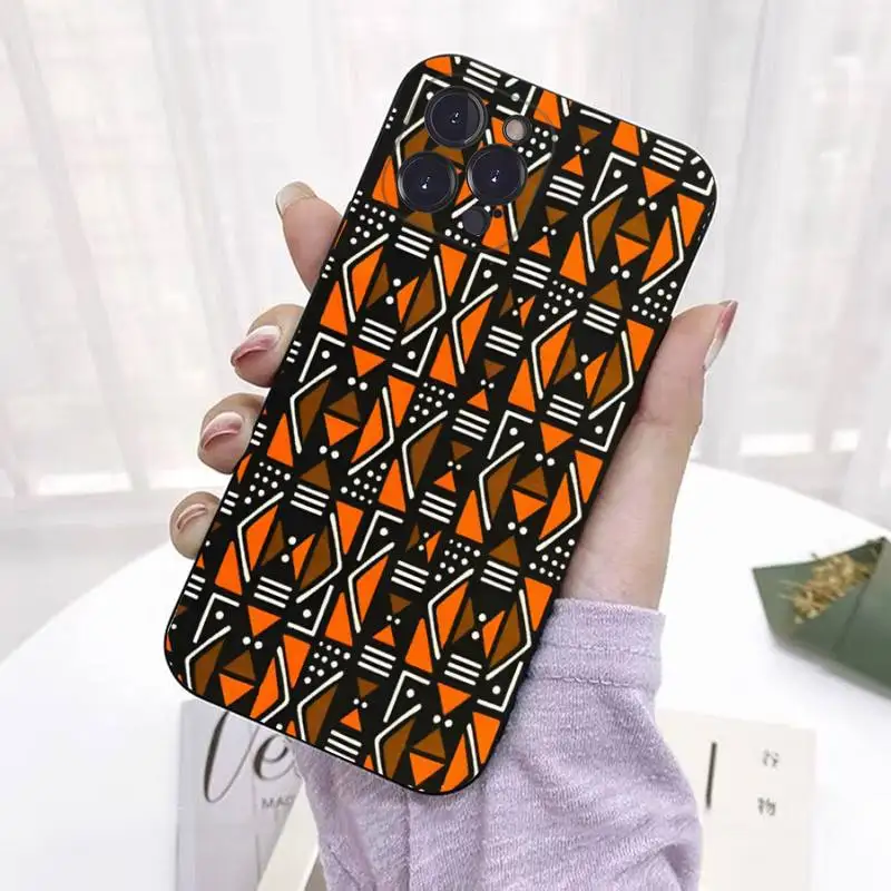 African Style Fabric Print Phone Case For iPhone 8 7 6 6S Plus X SE 2020 XR XS 14 11 12 13 Mini Pro Max Mobile Case