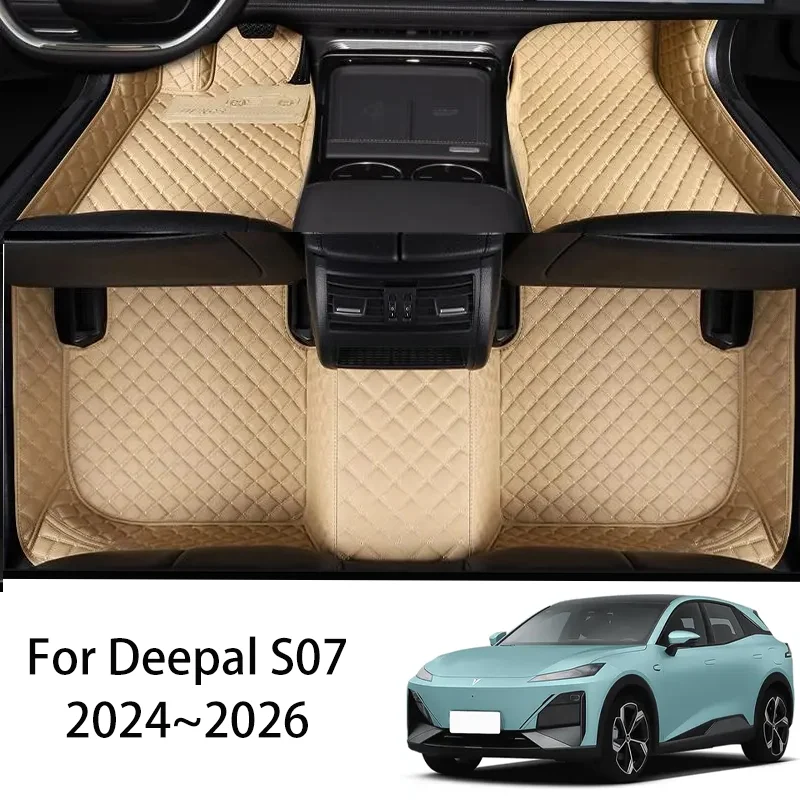 For Deepal S7 S07 2024~2026 2025 Car Leather Floor Mats Waterproof Scratch Resistant Carpets Pad Interior Protection Accessories