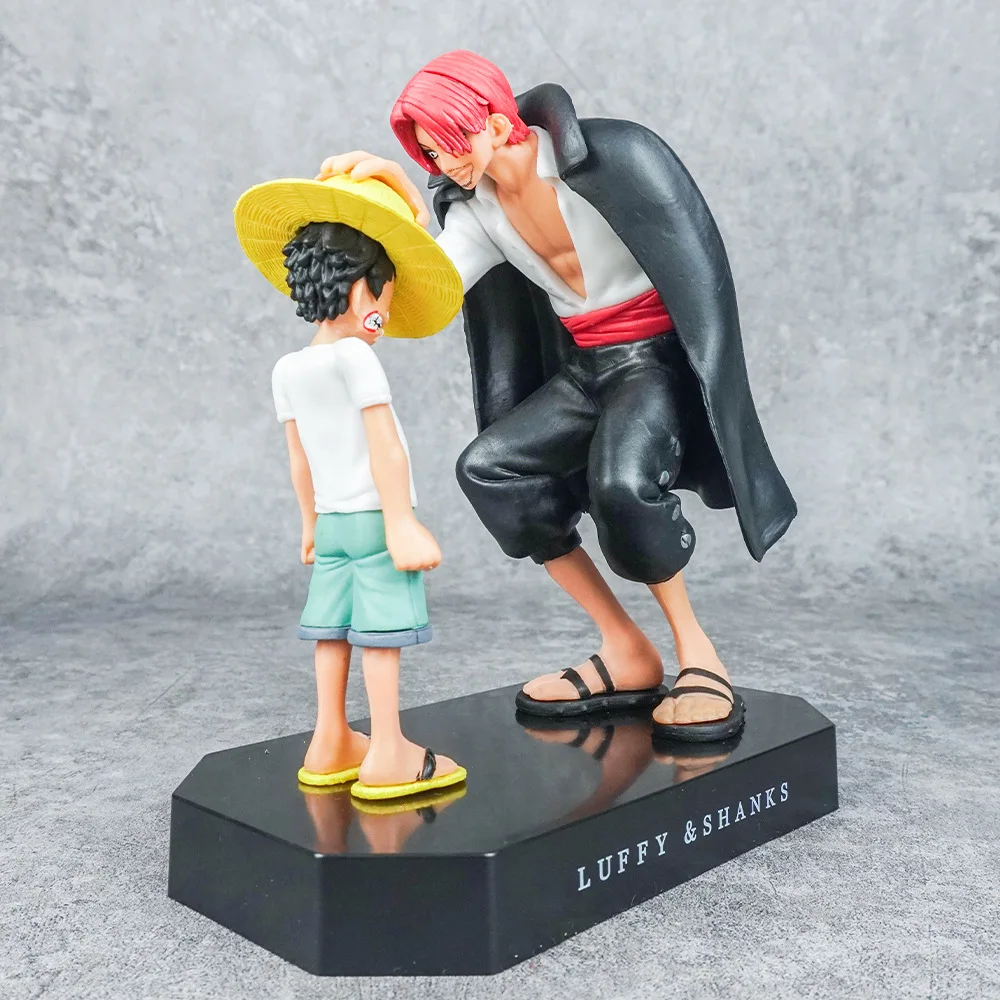 18cm One Piece Anime Figure Shanks Straw Hat Luffy Action Figure Collectible Fashion Handmade Model Decor Ornament Kids Gift