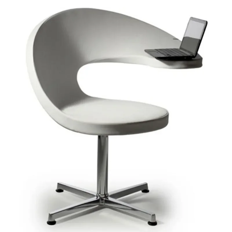 Nordic Fiberglass Office Chair Living Room Leisure Armchair Rotating Cafe Dining Chair Creative Design