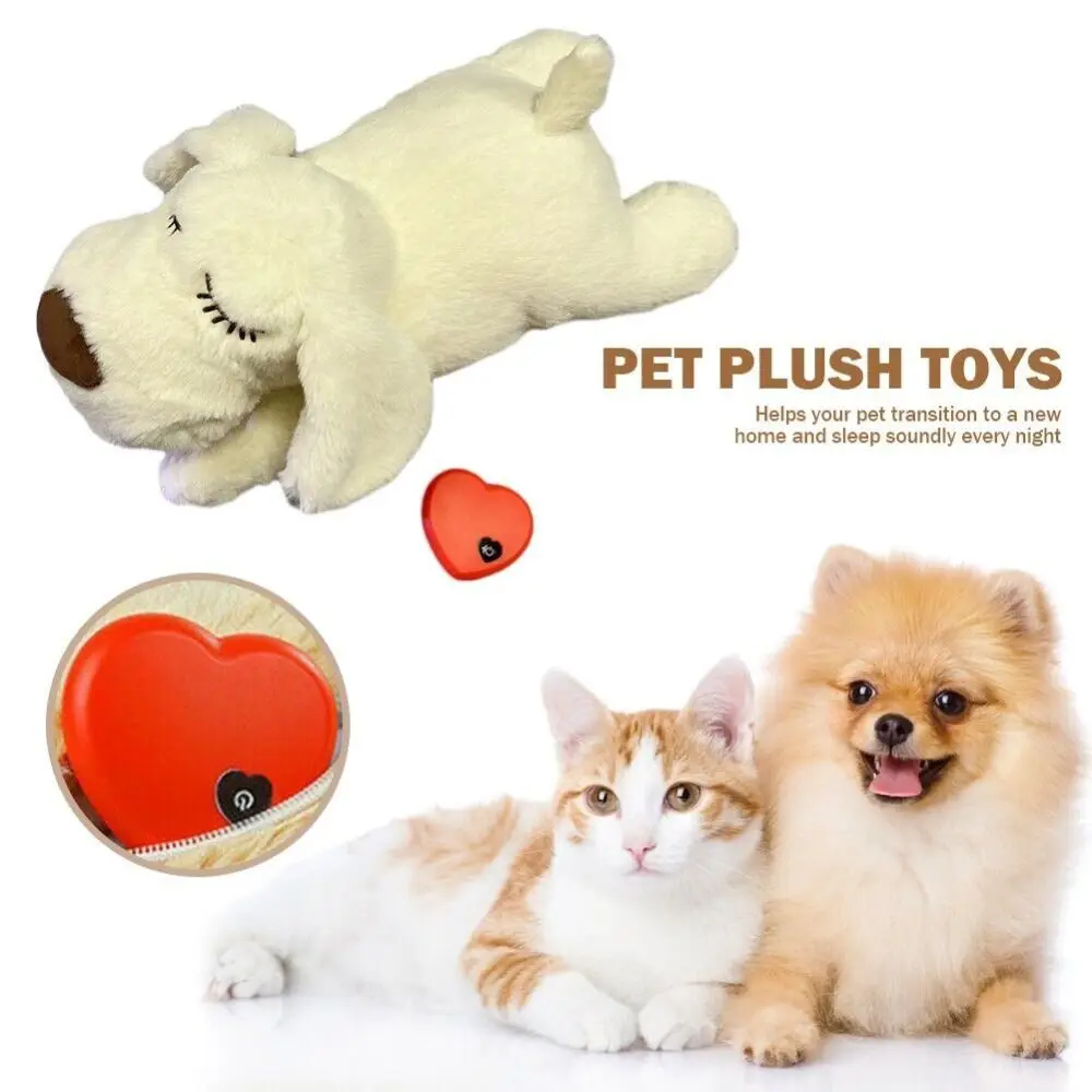 New Soft Heartbeat Plush Doll Anxiety Relief Calming Pet Sleep Snuggle Toy Sleeping Aid Cute Plush Puppy Dog Toy