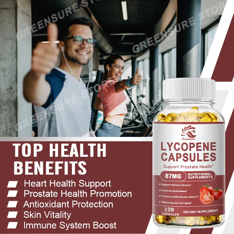 Lycopene Capsules – Antioxidant for Heart Blood Pressure, Prostate, Skin, Immune Health Supplement