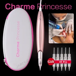 Dermografo charme princesa tatuagem caneta máquina dermografo universa semi permanente maquiagem caneta para sobrancelha lábio delineador com agulha